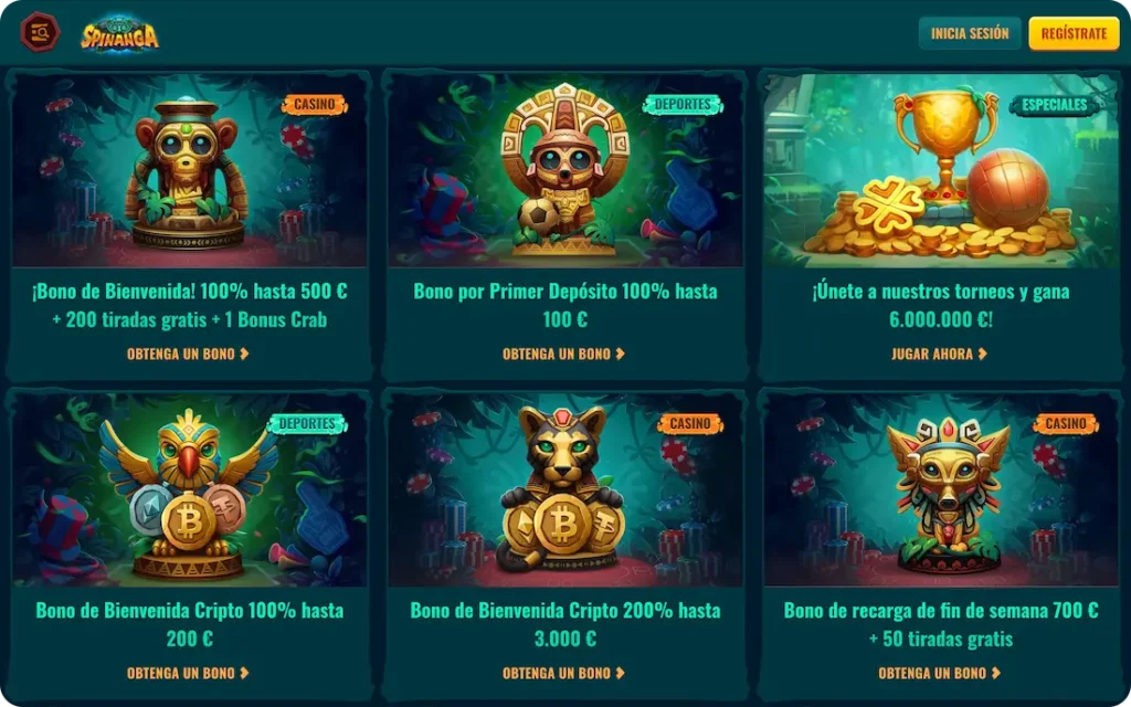 bonos del casino spinanga