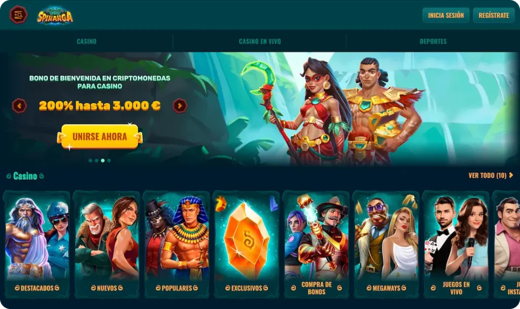 sitio web del casino spinanga
